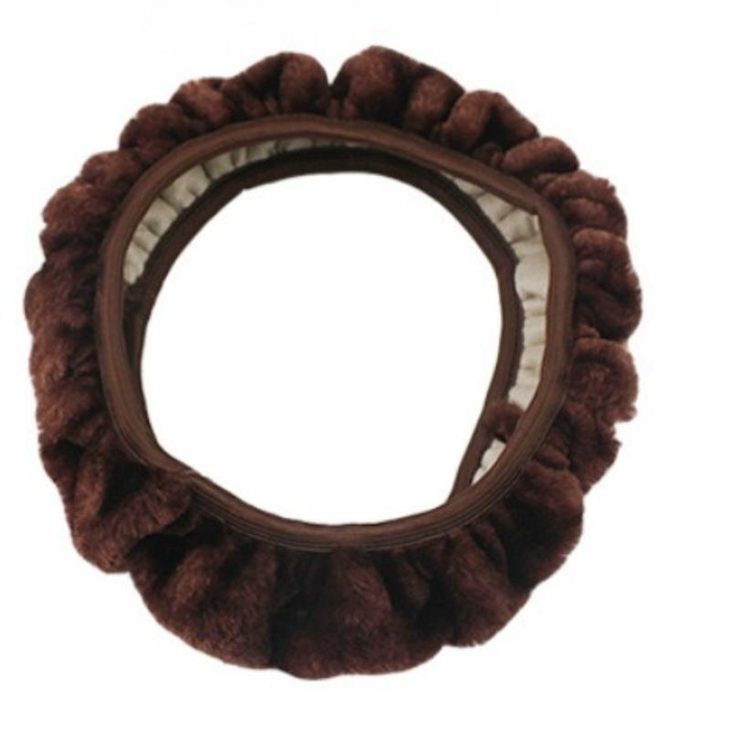 Winter Short Plush Car Steering Wheel Cover Super Tactile Warm Handle Universal Anti-Slip Sweatproof for Men And Women