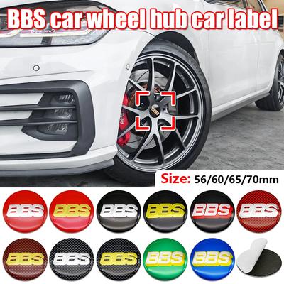 BBS Metal Curved Surface  Automobile Hub Cover Stickers 4PCS 56mm 60mm 65mm 70mm BBS Tire Center Sticker Red Gold Black Silver