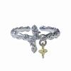Color Separation Cross, High-End Open Ring, French Fold Irregular Stacking, Niche Design, Personalized Ring, Women