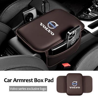 Pour XC60 XC90 V40 V60 S60 V50 V90 S80 C40 XC40 V70 XC70 Boîte d'accoudoir de voiture Coussin Cuir Tapis d'accoudoir Accessoire Auto