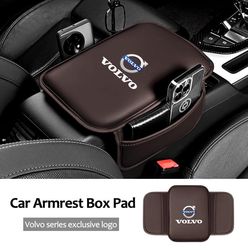 For Volvo XC60 XC90 V40 V60 S60 V50 V90 S80 C40 XC40 V70 XC70 Car Armrest Box Cushion Leather Pad Armrest Mat Auto Accessorie