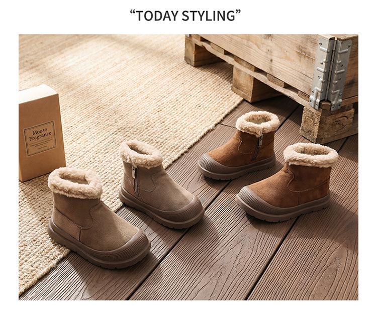 2025 Winter Baby Schneestiefel: Warm, wadenhoch, mit Samt gefüttert, flache Sohle, runde Spitze