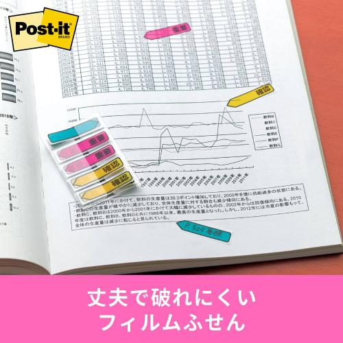 Post-it Film Sticky Notes Blue Pink Yellow 44 X 12mm 5 Pack 684P-IC-5P