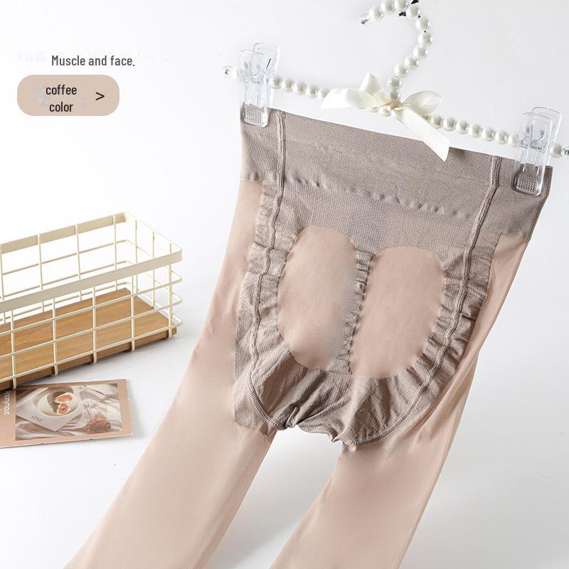 

Женские летние колготки персикового цвета на бедрах: Тонкие чулки с защитой от защемления, с поддержкой живота и бедер, с узором «Ананас» коричневый