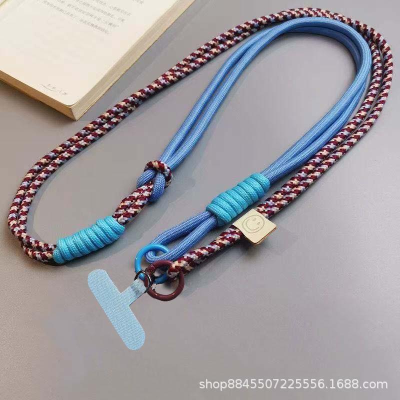 

Mobile Phone Lanyard Cross-body Halter Dual-purpose Adjustable Braided Rope Strap Hanging Chain Long Women s Lanyard Universal Mobile Phone Case 1Pcs коричневий