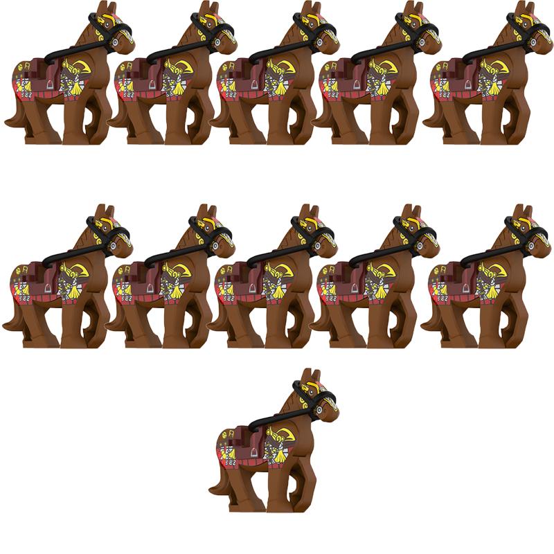 MOC Mittelalterliche Römische Militär Bausteine Hirsch Wolf Schwein Schaf Tier Kavallerie Pferd Figur Reittier Zubehör Geschenk Jungen Spielzeug DIY