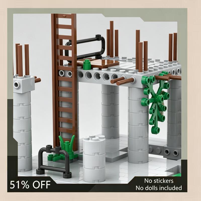 1218PCS Old Construction Site MOC Building Blocks Architecture DIY Assembly Creative Puzzle Gift
