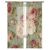 Peony Flower Sheer Curtains for Living Room Modern Voile Curtain Bedroom Tulle Curtains Window Drapes Decor