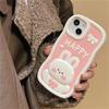 Coreeană drăguț 3d de desene animate iepure silicon roz husă pentru telefon pentru Iphone 14 13 12 11 Pro Max Lovely Bunny husă moale de protecție
