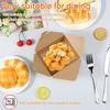 Set of 50 Kraft Paper Disposable Takeout Containers, Food Packs, Lunch Boxes, Disposable Bento Boxes, Snack Boxes, Square, Water and Oil Resistant, Bi