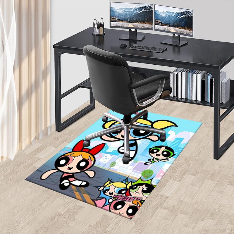 Powerpuff Girls Adventure Carpet For Playroom Bedroom Living Room Sofa Home Decorkids Game Area Rug Nonslip Floor Mat