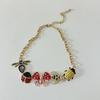 Metal Chain Insect Pendant Necklace Butterfly Rhinestone Choker Bohemian Collarbone Chain  Gift
