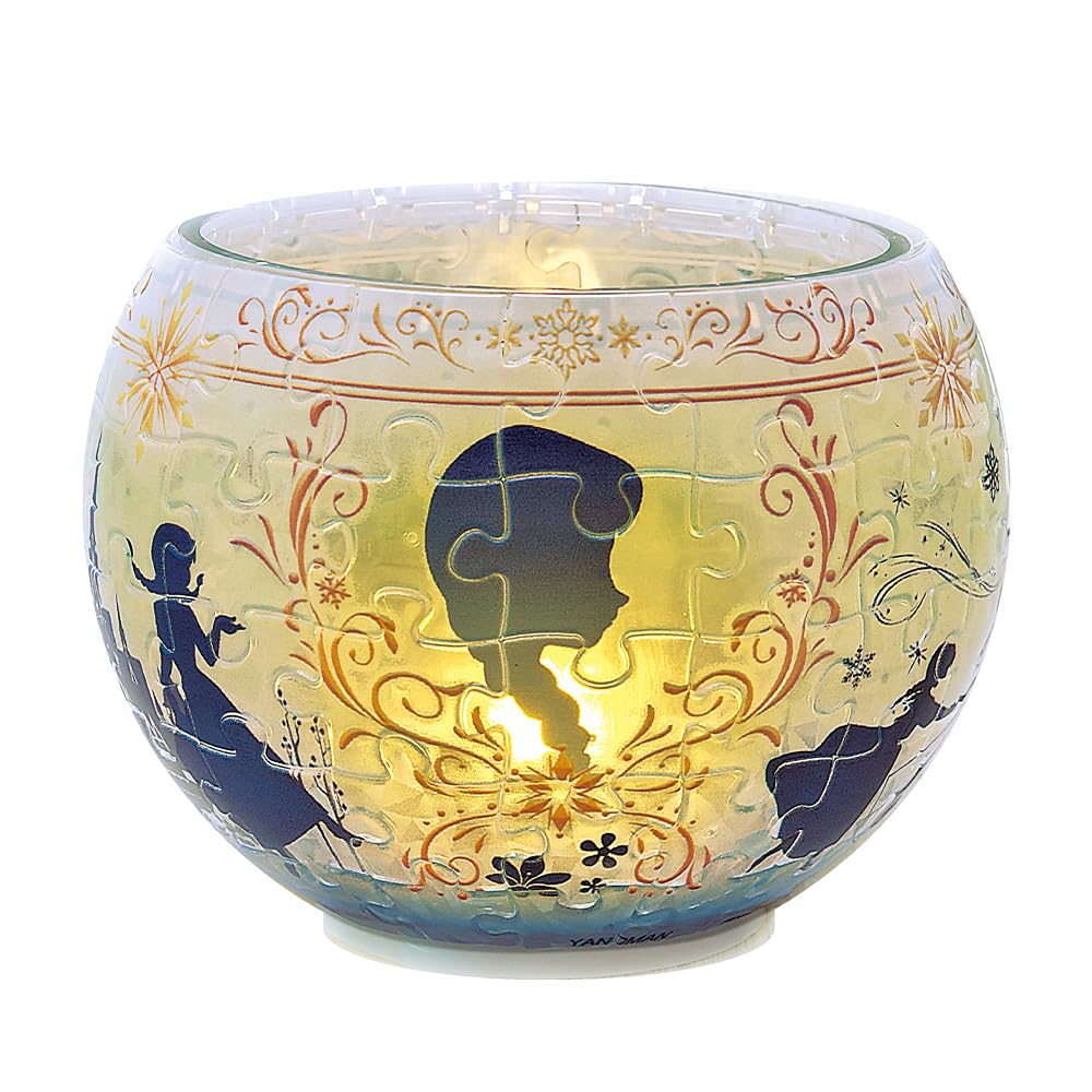 Yanoman 80-Piece Jigsaw Puzzle, Disney Aurora Glasses, Anna & Elsa (10x14.7cm), 2201-69, with Piece Request Postcard and LED Stand