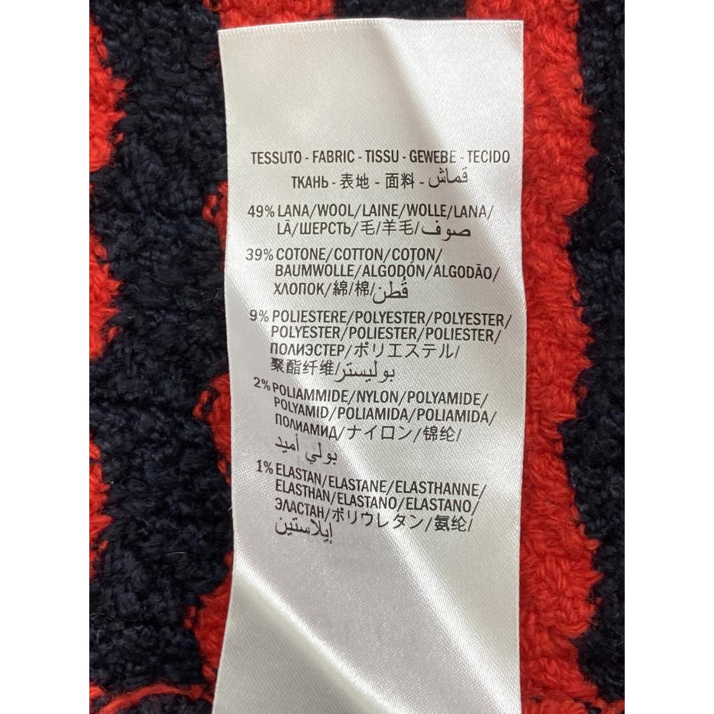 GUCCI Red 501827 Cotton x Wool Long Cardigan tops S Red x navyUsed