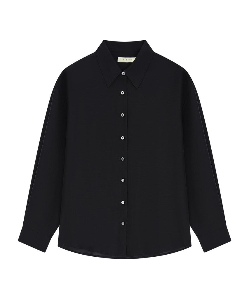 Siyajyu Sitp5278 Soft Sheer Summer Shirt_Black