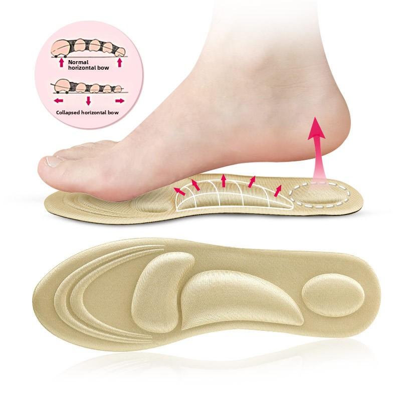 3D Massage Insole for Men Women Arch Support Breathable Sponge Sweat Absorbing Elastic Decompression Foot Cushion