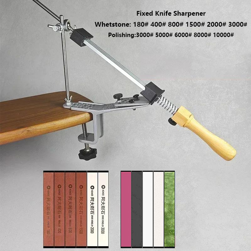 Manuelles Schleifgerät mit festem Winkel, drehbarer Winkel einstellbar, Schärfen, Diamant, scharfe Schneide, Klemme, Tischhalterung, Küchenwerkzeuge