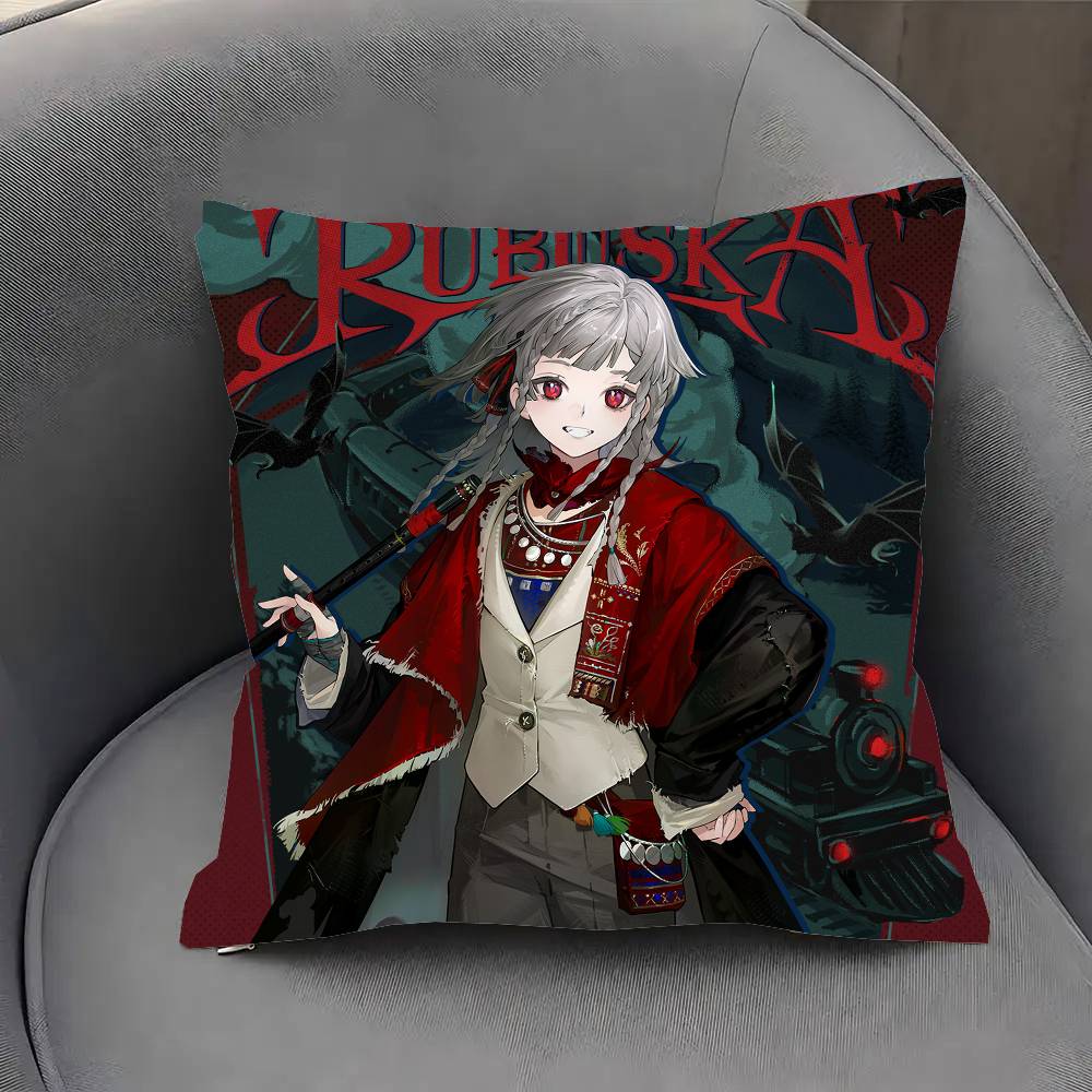 Rubuska Anime Reverse Pillow Case Fashion Square Pillowcase Bedroom Sofa Room Ins Decoration Leisure