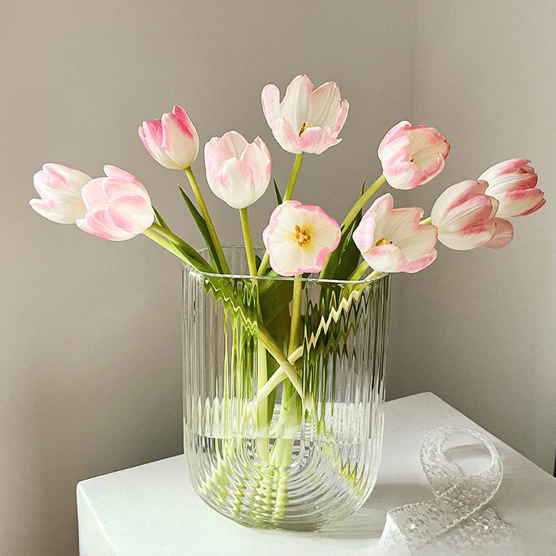 1PC Transparent Vase Decorative Ornament Flower Bucket Household Flower Pot Hydroponic Ware Imitation Glass 5 Styles