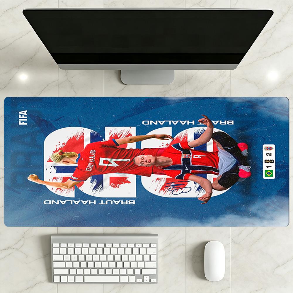 Haaland Large Mouse Pad Keyboard Pad Computer Desk Mat Non-Slip Rubber Bottom Office Desk Accessory