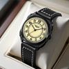 JYL Men's Watch Simple Quartz Daily Wear Leather Strap