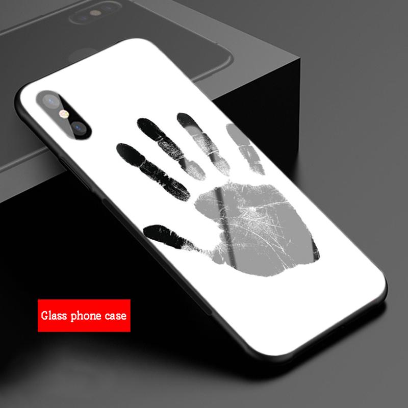 

Чехол из закаленного стекла с принтом руки для iPhone 12 11 Pro Max 5 6 7 8 PLUS X XS XR XSMax Shell 12Pro Cover Shell iphone12 Pro Max