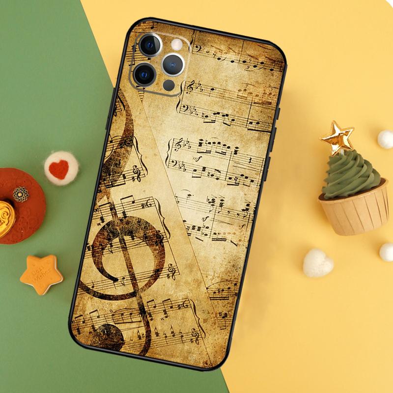 Sheet Music Cover For iPhone 16 15 14 13 12 11 Pro Max Plus Mini 7 8 X XS Max XR Phone Case