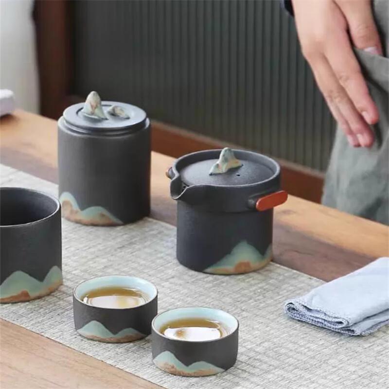 Taoxun Portable Japanese Ceramic Kung Fu Tea Set