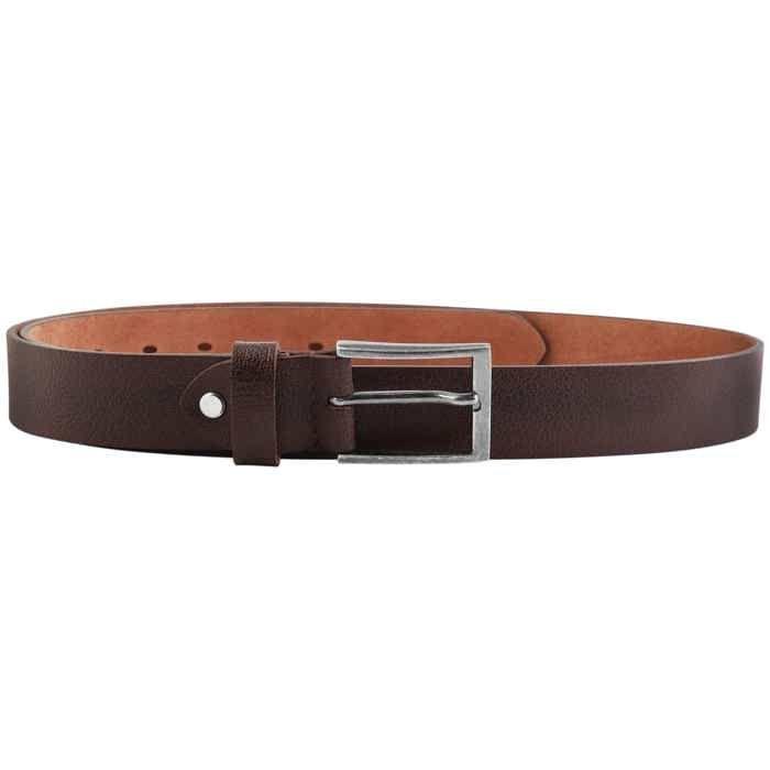 Ceinture - LEONARDO VERRELLI - LV0044 - Cuir véritable marron - Longueur 140 cm - Boucle ardillon argentée