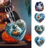 Decorative Car Rearview Mirror Pendants Halloween Ghost Keychain, Spooky Pumpkin Keyring Pendant, Trick or Treat Gifts Cute Heart Bag Charm
