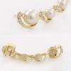 1Pc Women Rhinestone Faux Pearl Ear Clip Cuff Earring for Left Ear