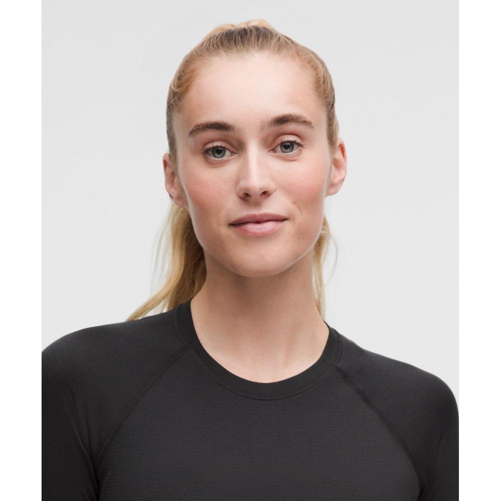 Lululemon Swiftly Tech Cropped Long Sleeve Shirt 2.0 Black Black