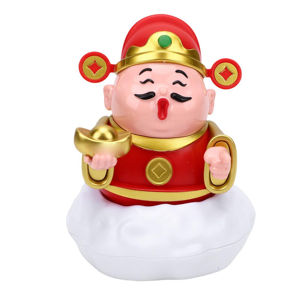 Caishen Statue Solar Powered Auto Shaking Tsai Shen Yeh Figurine Wealth Fortune Statue for Home Store   Car