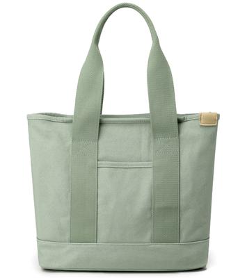 Zhongningyifeng Women's Canvas Tote Bag with Dividers, Large Capacity A4 Size Handbag, Stylish, Cute, Lightweight, Freestanding, Wide Gusset, Simple