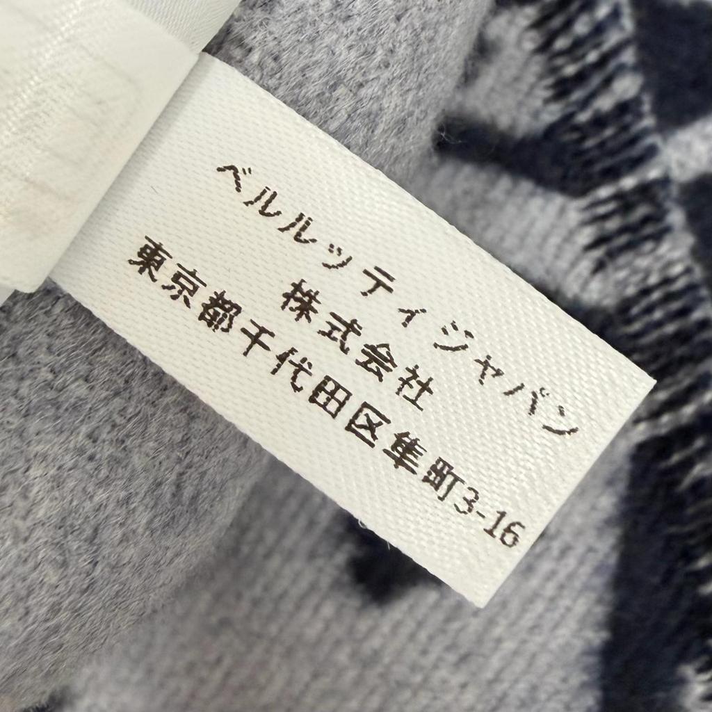 Excellent BERLUTI Scarf Calligraphy Scritto Stole Navy wool mens Used