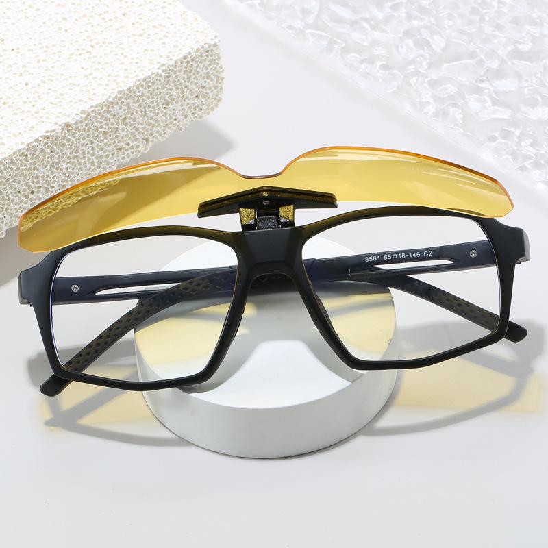 Moda Kolarstwo Sporty Męskie Okulary Flip-up Projekt Polaryzowane Anty-UV Optyczne Korekcyjne TR90 Oprawki Okularów Damskie 144mm