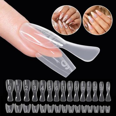240pcs Ultra-Thin Sandwich Nail Forms Oval Shape Nail Tips for Profional Use In Nail Salons