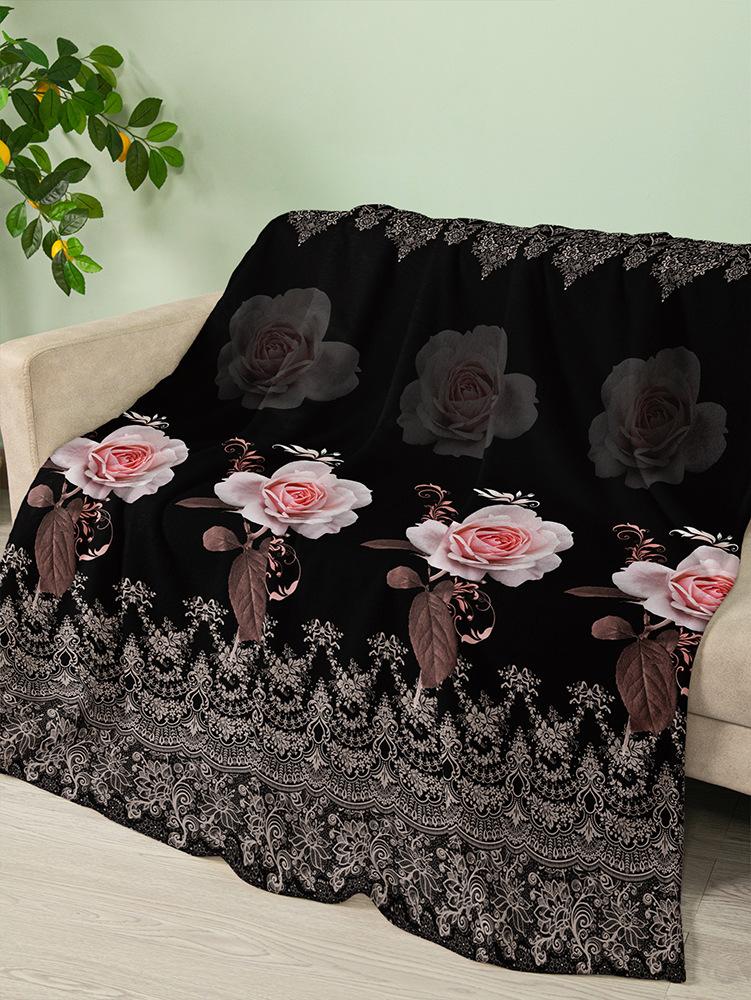 Flannel Blanket Rose Love Valentine'S Day Wedding Blanket Crystal Fleece Blanket Spring And Autumn