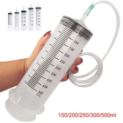 1 st 150 ml-500 ml Spruta med stor kapacitet Sprutor Återanvändbar Pump Mätning 1,3 m Slang Matning Bläck Stor Spruta Hydroponics Näring