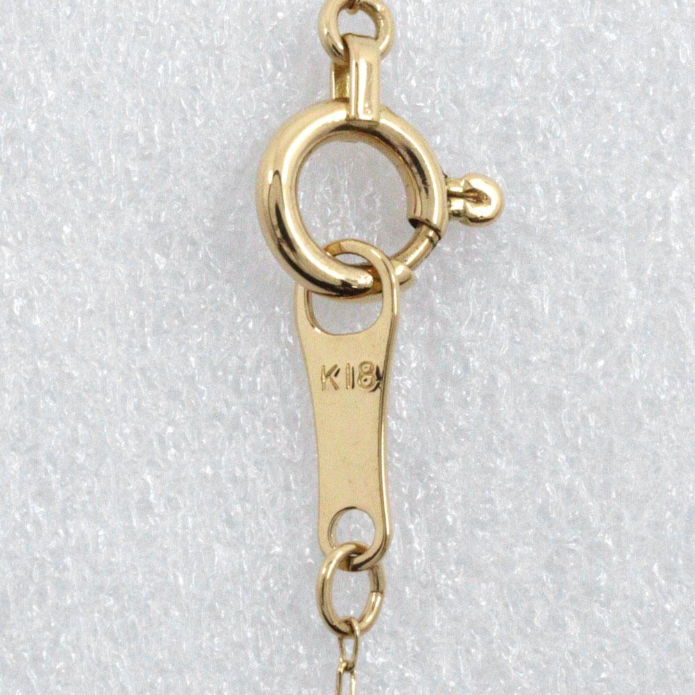 Double Circle Necklace K18 Yellow Gold/diamond 1.6g Women Used