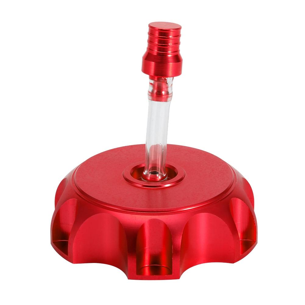 Motorcycle CNC Aluminum Gas Fuel Tank Cover Cap with Breather Vent (Red)