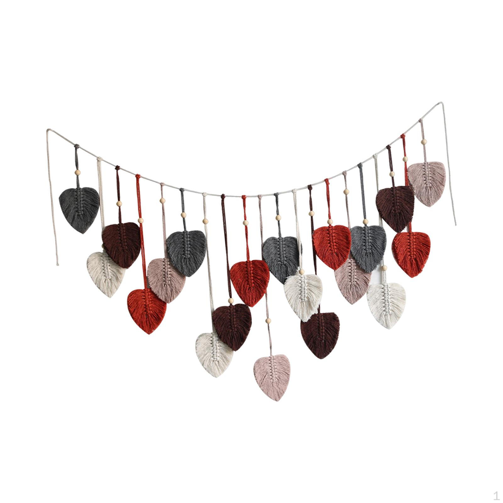 Macrame Tapestry Wall Décor Chic Hand Woven Leaf Bohemian Background for