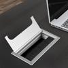 Caja de Gestión de Cables de Aleación de Aluminio Negra - Tapa de Paso de Cables para Escritorio