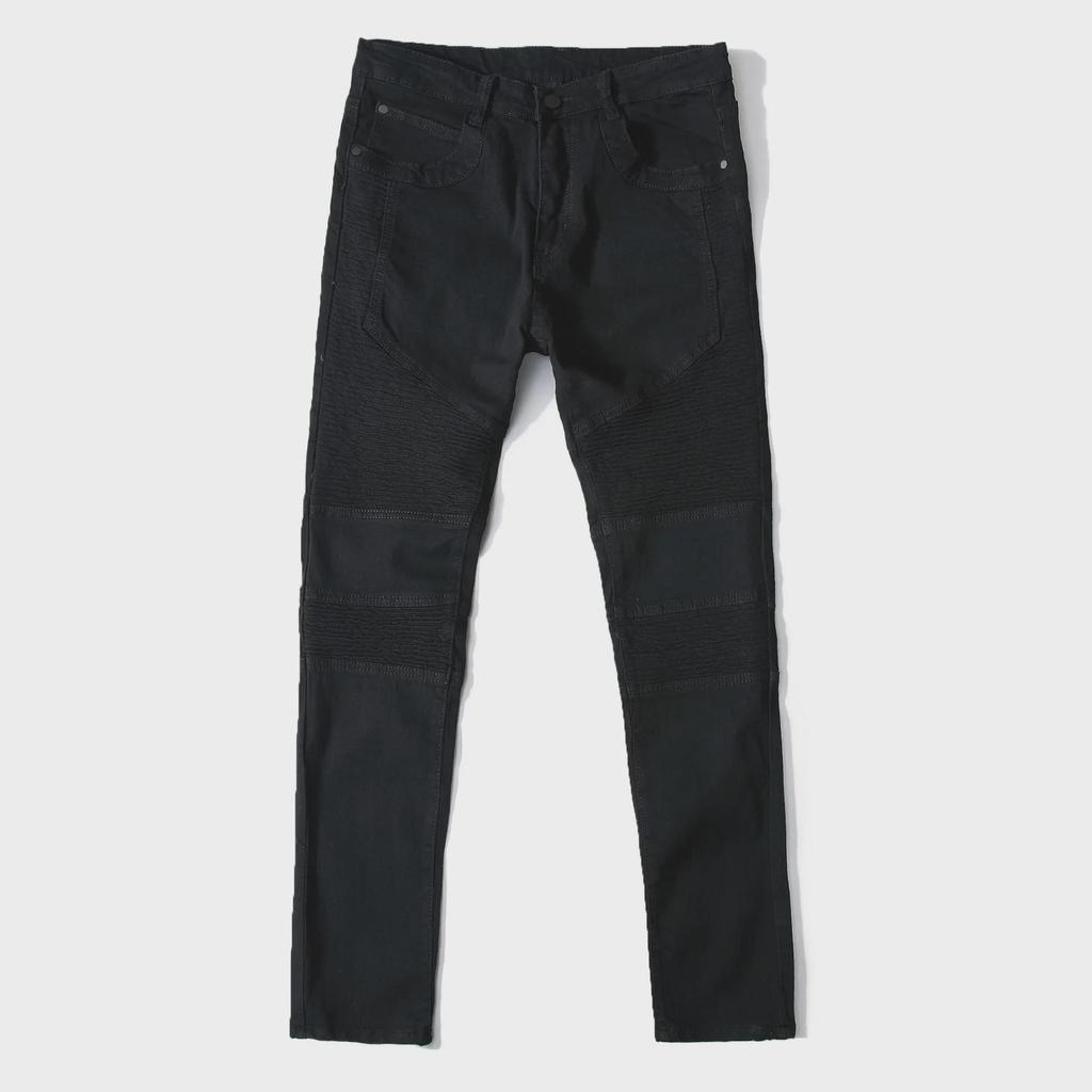 Crossover Evropský a Americký Street Style Slim Fit Džíny Motorkářské s Rozparky pro Muže