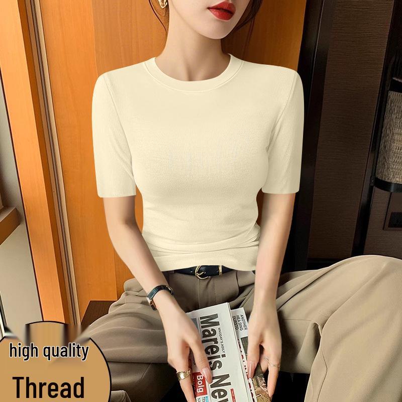 Women's Cool Threaded Short-Sleeve Base Layer T-Shirt - 2026 Spring/Summer Fashion Trend