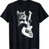 Unknown Designer Rock Cat Playing Guitar - Funny Guitar Cat T-Shirt Couple Pure Cotton T-shirts