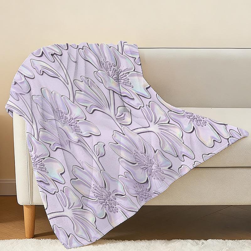 Floral Flannel Blanket: Non-Pilling, Soft & Skin-Friendly, All-Season, Ideal for Home Napping, Warm Home Decor, Great for Christmas & Halloween