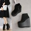 Autumn and Winter New Muffin Thick with 16cm Super High Heel Suede Nightclub Bare Short Boots Women's Shoes