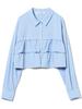 Ray Beams Damen Stufen-Cropped-Shirt, Größe L/S, Einheitsgröße, Blau