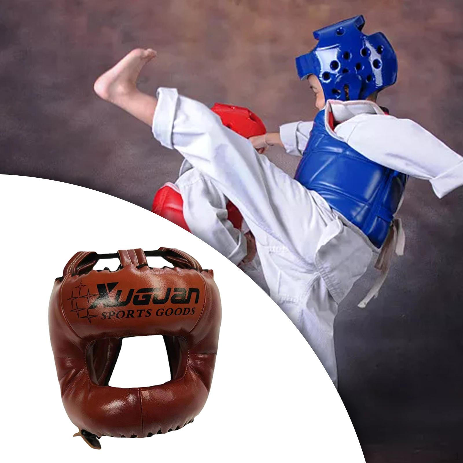 Boxing Head Gear, MMA Training Headgear, Muay Thai Full Face Protection Sparring Gear violetto